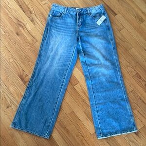 PacSun Blue Wide Leg Flare Jeans with Stonewashed Finish